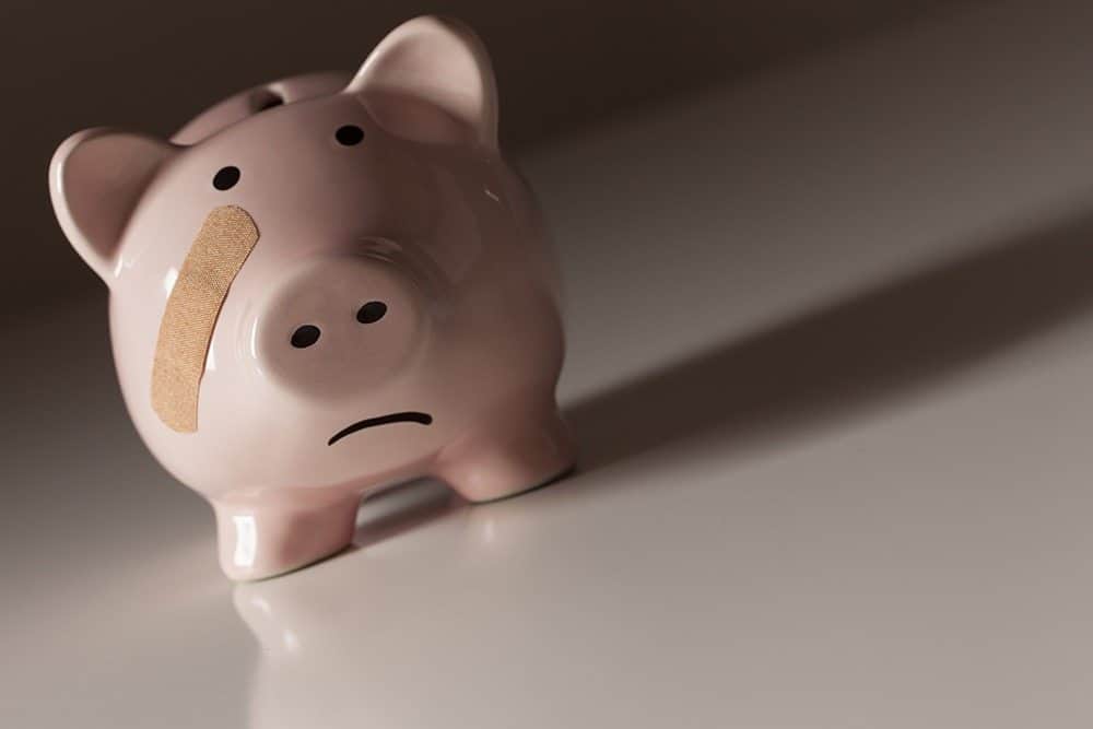 damaged piggy bank