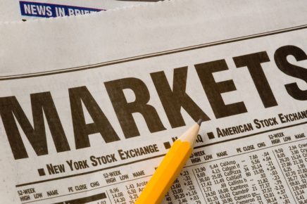 stock market section in newspaper
