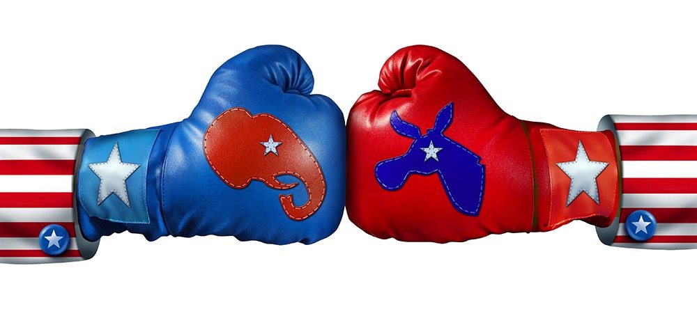 political party boxing gloves