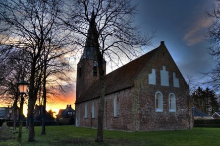 church at sunset