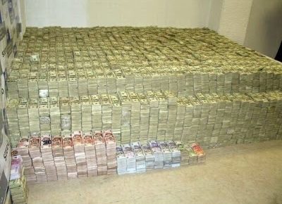 stacks of cash