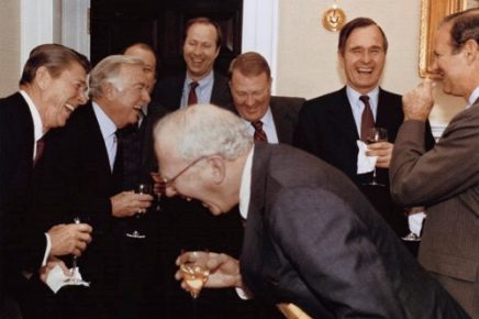 group of politicians laughing