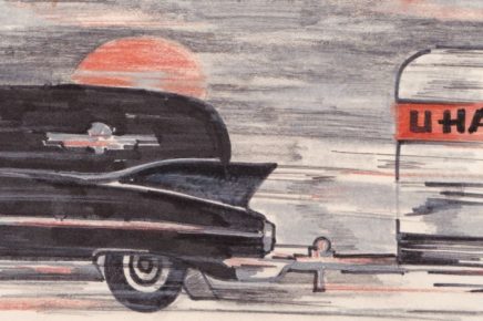 U-Haul behind a hearse