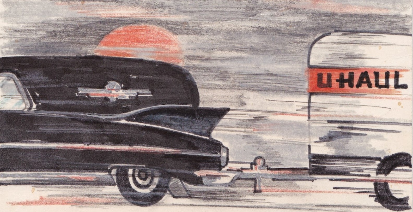 U-Haul behind a hearse